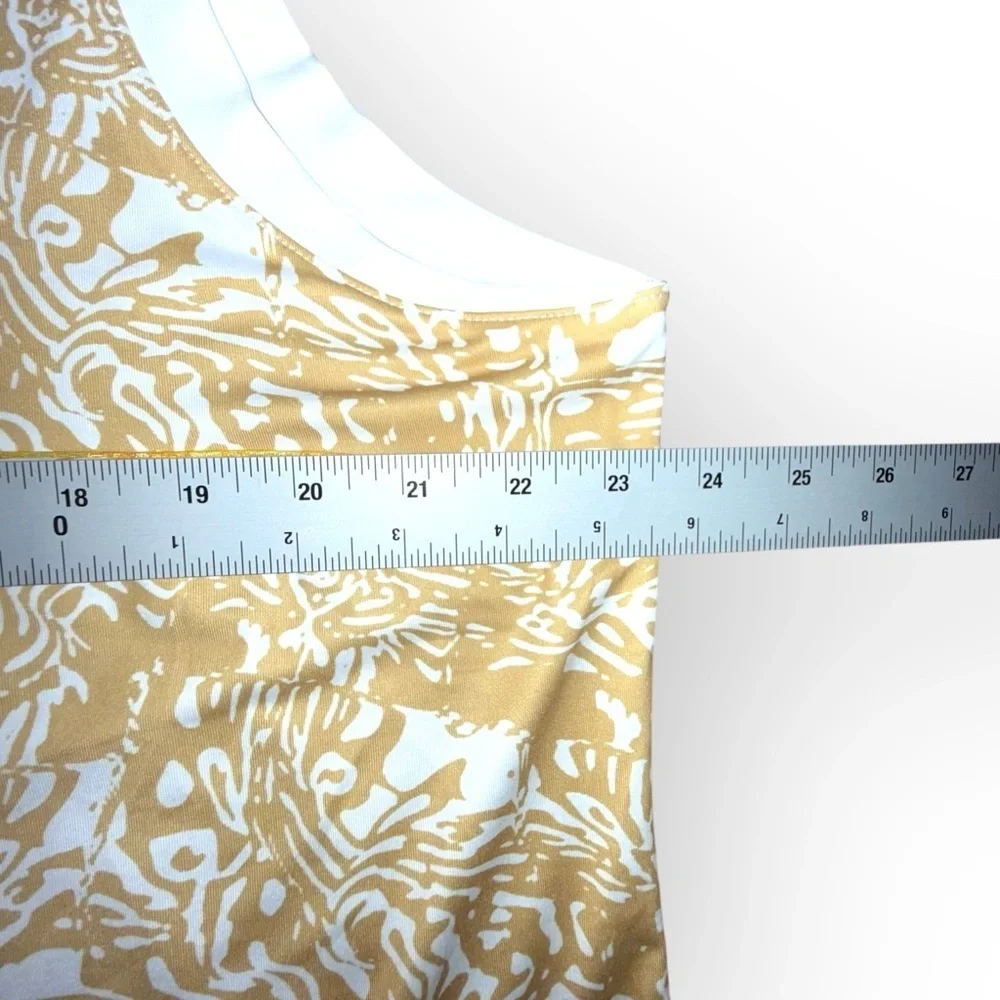 NANCY LOPEZ Golf Jungle Oasis Collection Sleeveless Polo Plus - 2X Gold - Picture 11 of 13